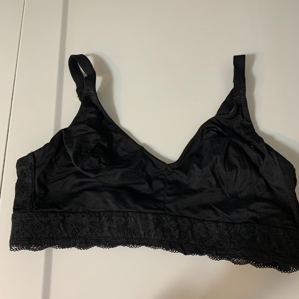 Soma Embraceable Wireless Unlined Lace Trim Bra Size M romantic chic strtch